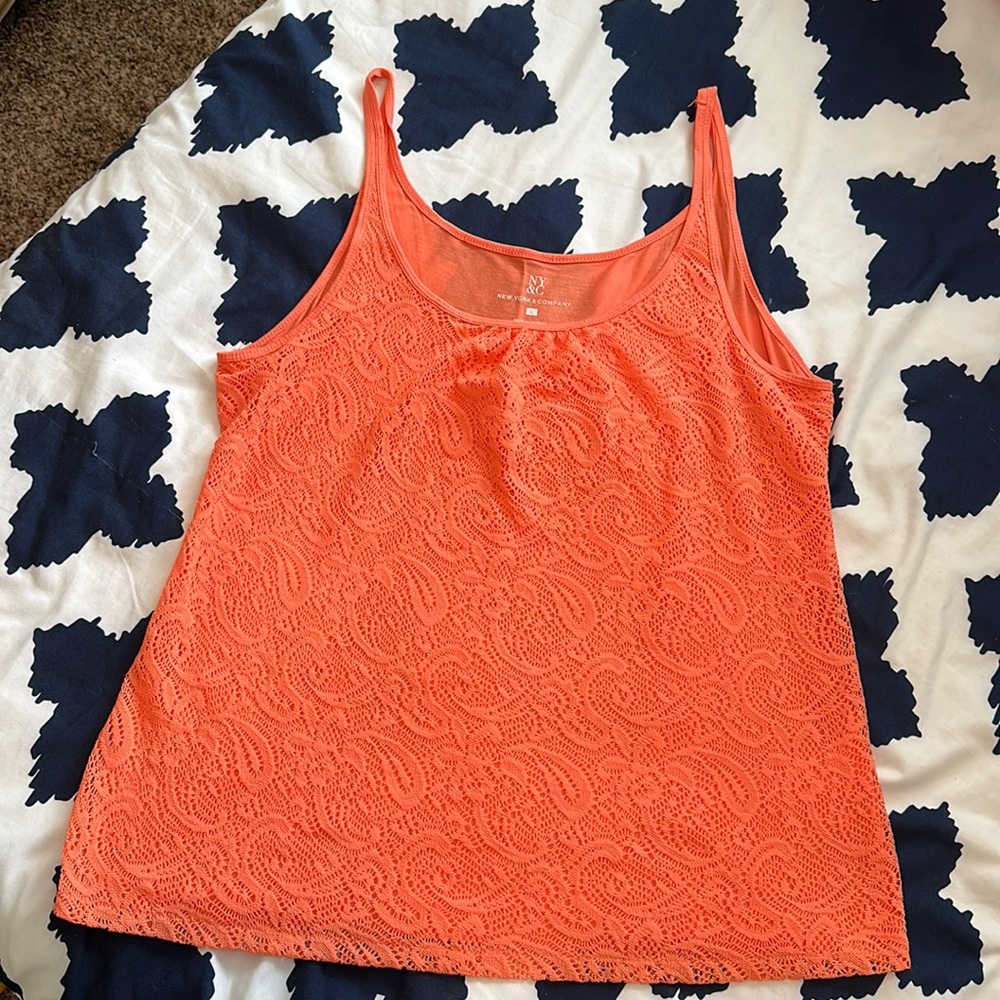 Large Orange Lace New York & Company Tank